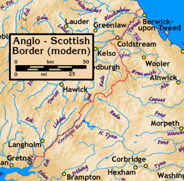 Frontière entre l'Angleterre et l'Écosse — Wikipédia