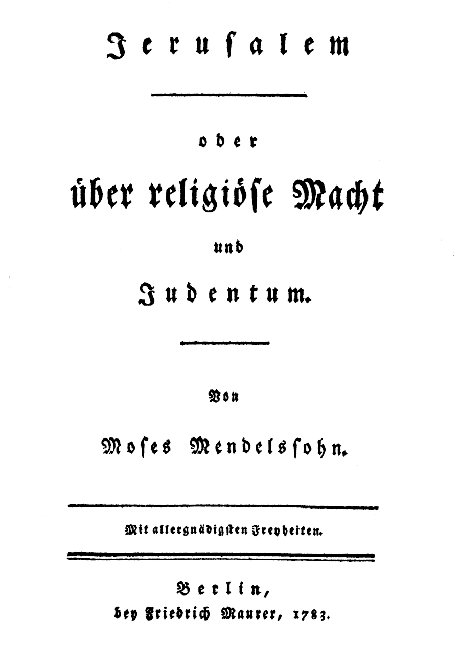 Jerusalem (Mendelssohn book) - Wikipedia