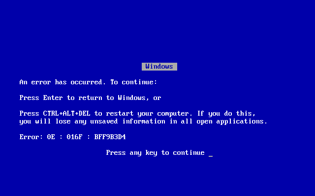 Blue screen of death - Wikipedia