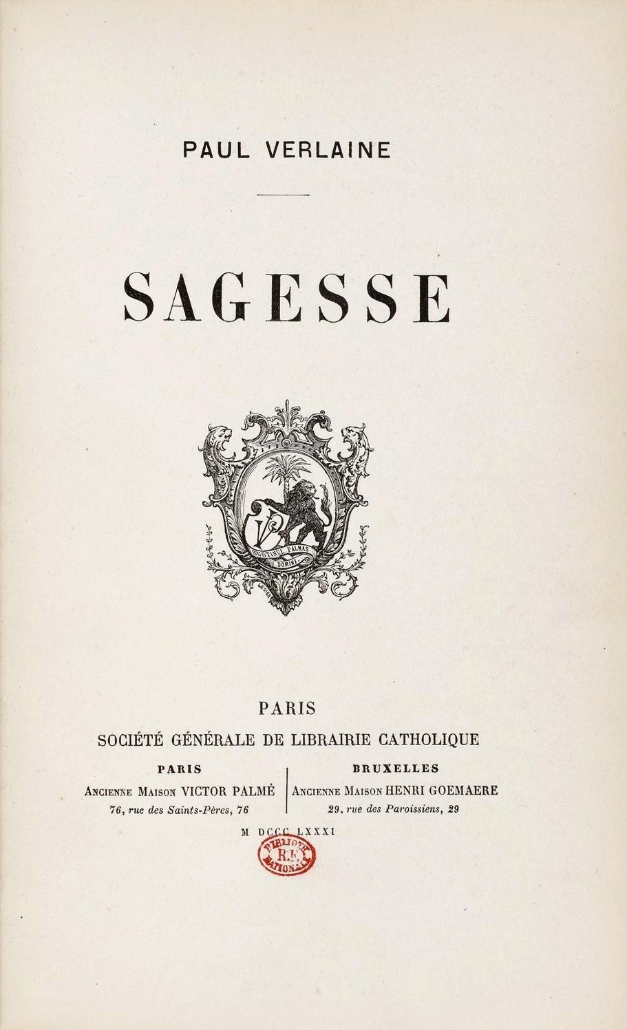 Sagesse (Verlaine) — Wikipédia