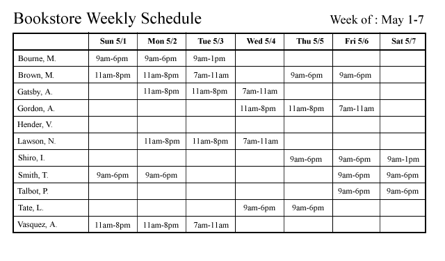 Schedule (workplace) - Wikipedia